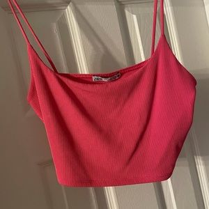 Zara pink crop tank top. Size medium never worn